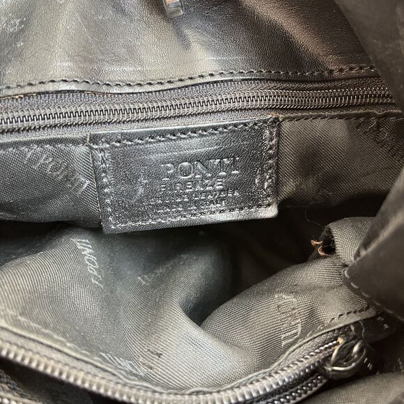 I Ponti Firenze Shoulder Bag Black Genuine Italian Leather - Picture 8 of 14